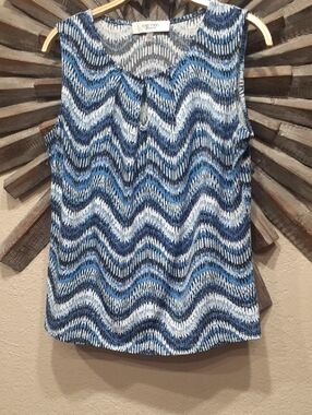 Jones Studio Blue Wave Sleeveless Top